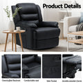 Artiss Manual Recliner Chair Leather 16 Colour LED Black