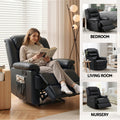 Artiss Manual Recliner Chair Leather 16 Colour LED Black