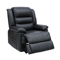 Artiss Manual Recliner Chair Leather 16 Colour LED Black