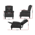Artiss Recliner Chair Suede Armchair Adjustable Lounge Charcoal