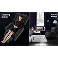 Artiss Recliner Chair Suede Armchair Adjustable Lounge Charcoal