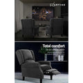 Artiss Recliner Chair Suede Armchair Adjustable Lounge Charcoal