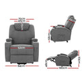 Artiss Lift Assist Heated Massage Recliner Chair Velvet