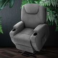 Artiss Lift Assist Heated Massage Recliner Chair Velvet
