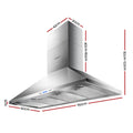 Devanti 1500mm Range Hood 150cm Commercial Stainless Steel
