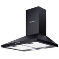 Devanti 600mm Range Hood 60cm Black Stainless Steel