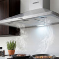 Devanti 900mm Range Hood Stainless Steel 90cm Rangehood