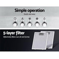 Devanti 900mm Range Hood Stainless Steel 90cm Rangehood