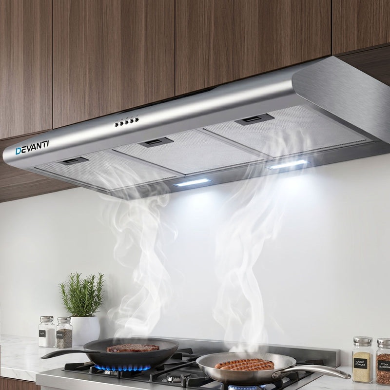 Devanti 90cm Range Hood Stainless Steel 900mm Rangehood
