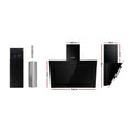Devanti 90cm Range Hood Black Glass Rangehood 900mm