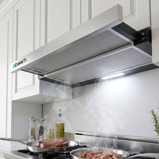 Devanti 60cm Slide Out Range Hood Stainless Steel 600mm