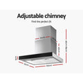 Devanti 600mm Range Hood Stainless Steel Glass 60cm