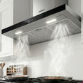 Devanti 90cm Range Hood Stainless Steel Glass