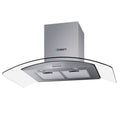 Devanti 900mm Range Hood 90cm Glass Canopy Rangehood