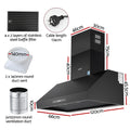 Devanti 1200mm Commercial BBQ Range Hood Dual Motor Black
