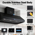 Devanti 1200mm Commercial BBQ Range Hood Dual Motor Black