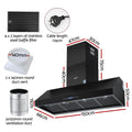 Devanti 1500mm Commercial BBQ Range Hood Dual Motor Remote