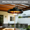 Devanti 2000W Outdoor Electric Patio Heater LED Light Remote