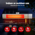 Devanti 2PCS Electric Strip Heater Radiant Infrared Heaters Remote Control 2000W