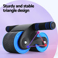 Everfit Ab Roller Automatic Rebound Abdominal Wheel Home Gym Blue