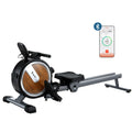 Everfit Magnetic Rowing Machine 16 Level App Connect Walnut