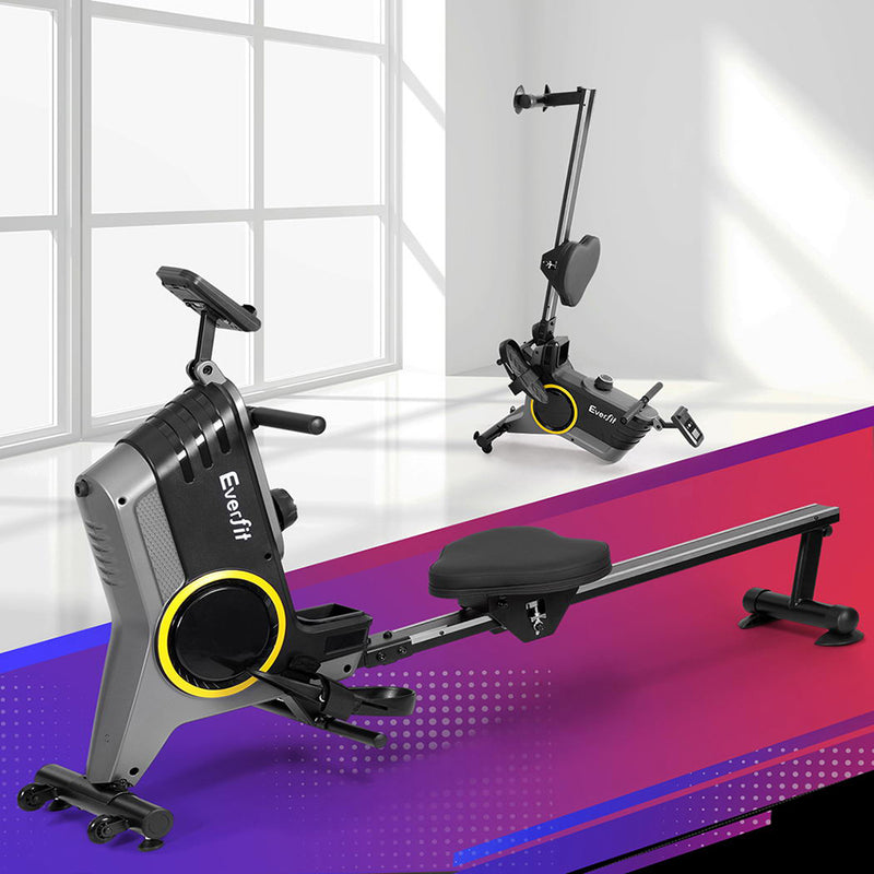 Everfit Rowing Machine 12 Level Magnetic Rower Cardio Fitness Gym