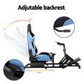 Artiss Racing Simulator Cockpit Chair Blue Steering Wheel