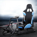 Artiss Racing Simulator Cockpit Chair Blue Steering Wheel