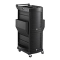 Embellir Salon Trolley 2 Lockable Doors 6 Tier Trays Mobile Hair Cart Black