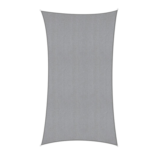 Instahut Sun Shade Sail 2x5m Grey 98% UV Block Rectangle Outdoor