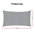 Instahut Sun Shade Sail Cloth 98% UV Block Outdoor Canopy Rectangle 2X5M Grey