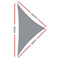 Instahut Shade Sail 3x3x4.3m Triangle 280GSM Grey 98%