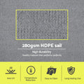 Instahut Sun Shade Sail 4x7m 280gsm Rectangle Shadecloth