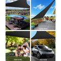 Instahut Shade Sail 5x5x5m Triangle 280GSM Black 98%