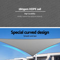 Instahut Shade Sail Triangle 5x5x7.1m 280gsm Shadecloth