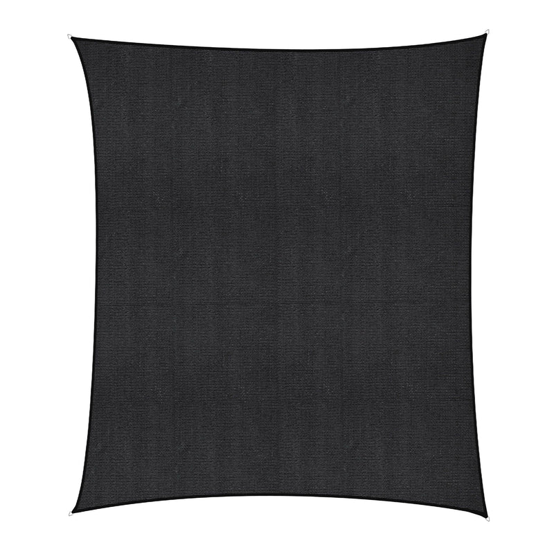 Instahut Sun Shade Sail Cloth 98% UV Block Outdoor Canopy Rectangle 5X6M Black