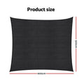 Instahut Sun Shade Sail Cloth 98% UV Block Outdoor Canopy Rectangle 5X6M Black