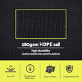Instahut Sun Shade Sail Cloth 98% UV Block Outdoor Canopy Rectangle 5X6M Black