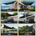 Instahut Sun Shade Sail Cloth 98% UV Block Outdoor Canopy Rectangle 5X6M Black