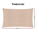 Instahut Sun Shade Sail Cloth 98% UV Block Outdoor Canopy Rectangle 5X9M Beige
