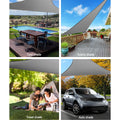 Instahut Shade Sail 6x6x6m Triangle 280GSM Grey