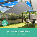 Instahut Shade Sail 3x5m Rectangle Grey 280GSM 98% Shade