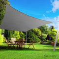 Instahut Shade Sail 3x5m Rectangle Grey 280GSM 98% Shade