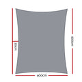 Instahut Shade Sail 4x5m Rectangle 280GSM Grey