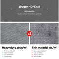 Instahut Shade Sail 5x6m Rectangle 280GSM Grey 98% Blockout