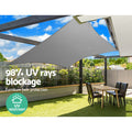Instahut Shade Sail 6x6m Rectangle 280GSM Grey 98% UV