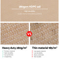 Instahut Shade Sail 6x6m Rectangle 280GSM 98% Sand