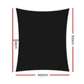 Instahut Shade Sail 6x7m Rectangle 280GSM Black 98%