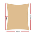 Instahut Shade Sail 6x7m Rectangle 280GSM 98% Sand