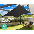 Instahut Shade Sail 6x8m Rectangle 280GSM Black 98% UV